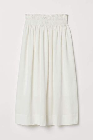 Creped Cotton Skirt - White