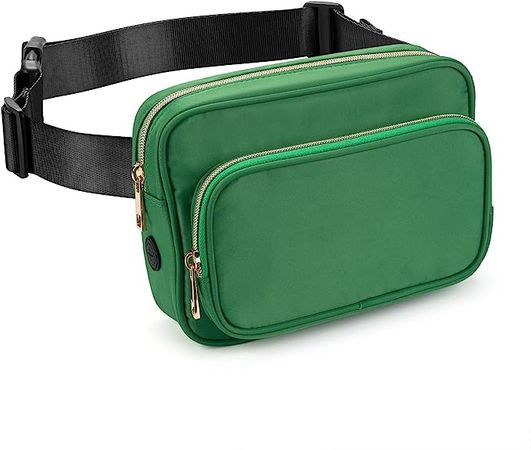 Amazon.com | USHAKE Fashion Fanny Packs - Adjustable Waist Bag for Travel, Cycling, and Hiking - Multi-Pocket Crossbody Bag for Men, Women, Boys, and Girls - Green | Waist Packs