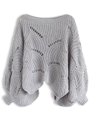 Charming Pace Open Knit Sweater in Grey - Retro, Indie and Unique Fashion