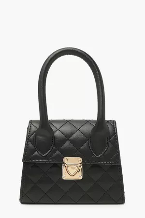 Quilted Structured Handle Grab Bag | boohoo