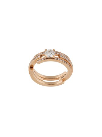 Maison Dauphin 18kt Rose Gold Full Set Diamond Triple Ring - Farfetch