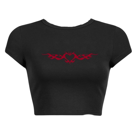 Black Shirt With Red Heart