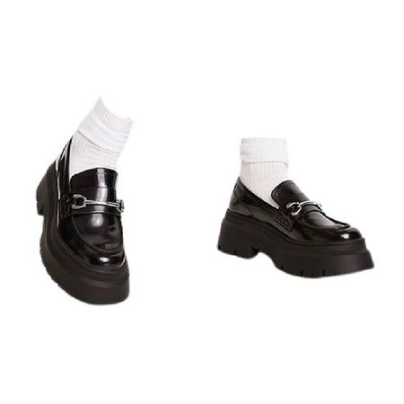 black leather loafers shoes white ankle socks legs png
