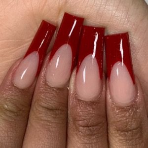 red French tip nails