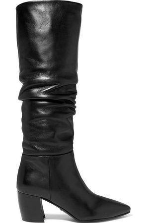 Prada | Leather knee boots | NET-A-PORTER.COM