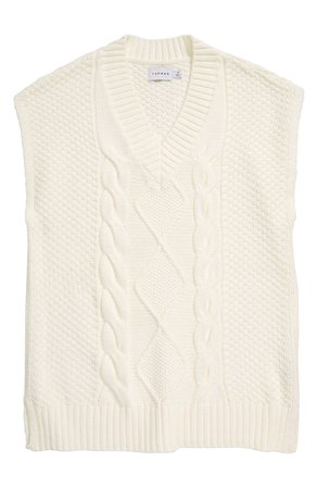 Topman Oversize Cable Knit Sweater Vest | Nordstrom