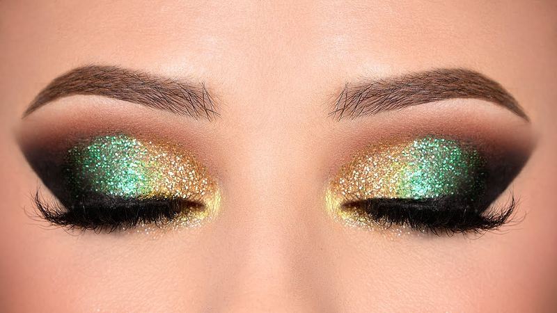 green and gold eyeshadow