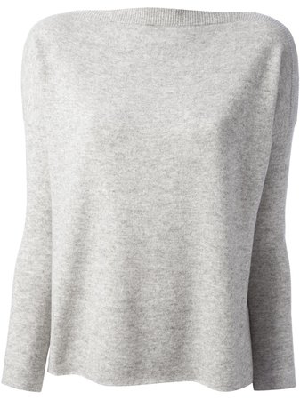 gray boatneck sweater
