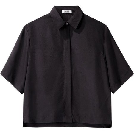 black shirt blouse crop