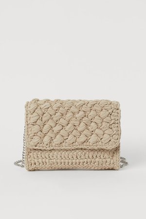Crocheted shoulder bag - Light beige - Ladies | H&M GB