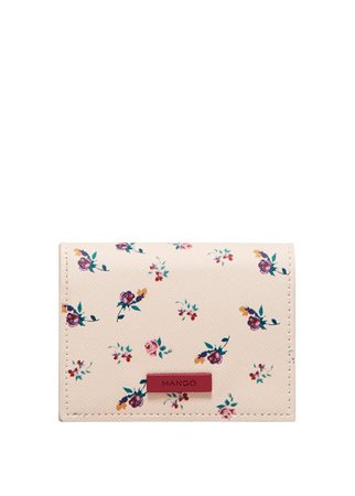 MANGO Floral saffiano-effect wallet