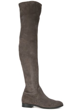 Sergio Rossi flat thigh high boots