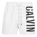 Calvin Klein Men's CK One Logo Intense Power Swim Shorts - White Mens Clothing | TheHut.com