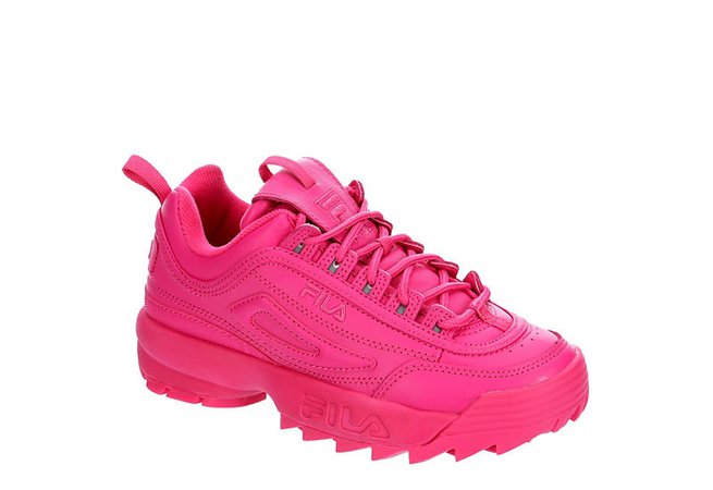 Bright Pink Fila Womens Disruptor Ii Premium Sneaker | Athletic | Off Broadway Shoes