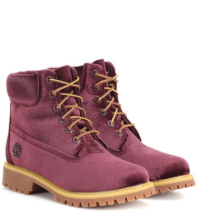 x Timberland velvet ankle boots