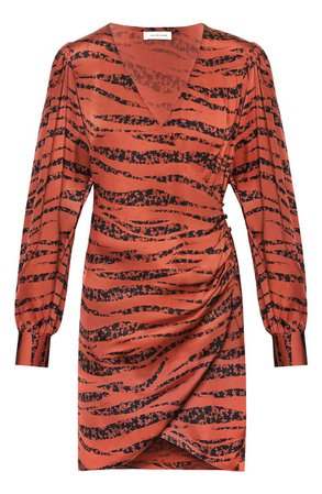ANINE BING Penelope Long Sleeve Silk Minidress | Nordstrom