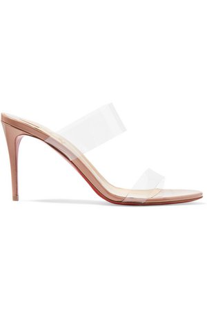 Christian Louboutin | Just Nothing 85 PVC and patent-leather mules | NET-A-PORTER.COM