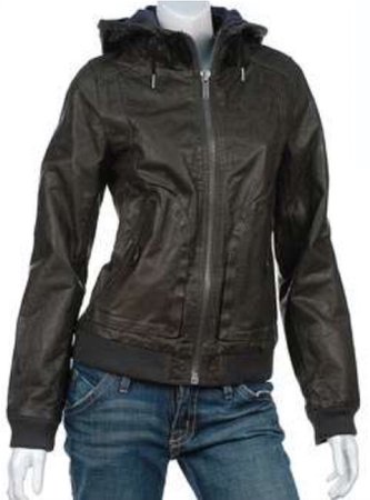 Hooded Leather jacket