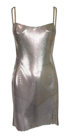 Atelier Versace Kate Moss Runway Butterfly Metal Chainmail Dress, S/S 1999