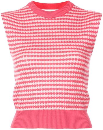 sleeveless patterned knit top
