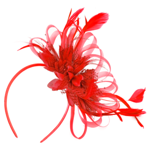 Caprilite UK Online | Scarlet Red Full Hoop Wedding Fascinator Headband