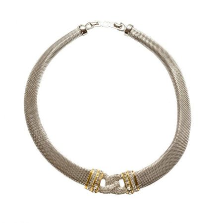 Dior - Vintage silver knot necklace - 4element