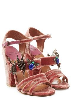 Velvet Sandals with Embellishments | Laurence Dacad
