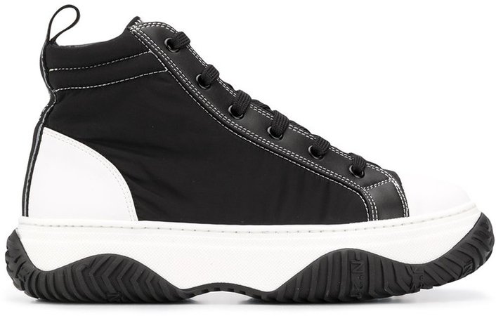 Panelled High-Top Sneakers