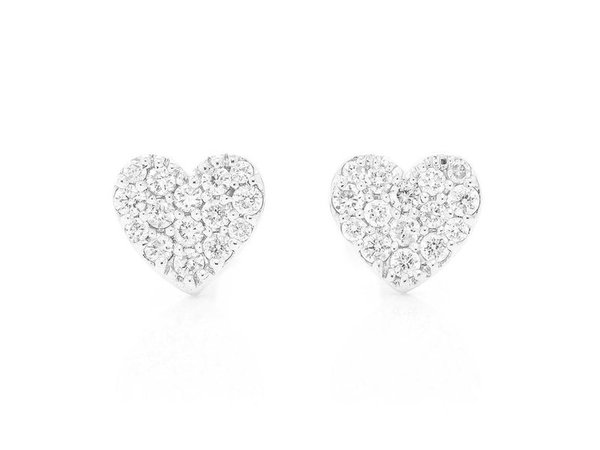 Icebox - Mini Diamond Stud Heart Earrings 14K 0.23ctw