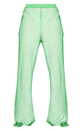 Green Net Straight Leg Beach Pants | PrettyLittleThing USA