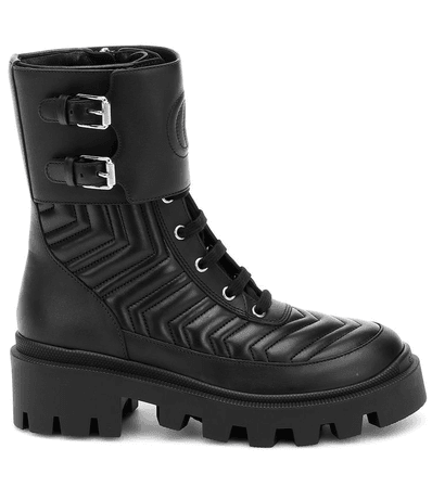 GUCCI Frances leather combat boots