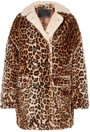 Oversized Shearling-lined Leopard-print Faux Fur Coat - Leopard print