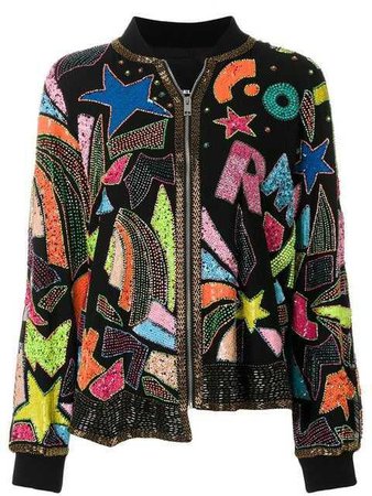 DIESEL bead- and sequin-embellished bomber jacket