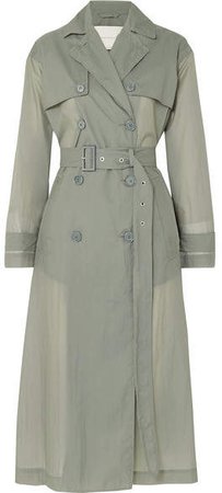Belted Shell Trench Coat - Gray
