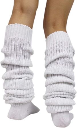 QOOEQPQY Women's Extra Knit Socks Japanese Style Loose Socks White Lolita Leg Warmer Bubble Slouch Socks (23.6Inch/60cm) at Amazon Women’s Clothing store