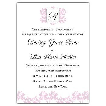 Fleur Monogram Lavender and White Lesbian Wedding Invitations | PaperStyle