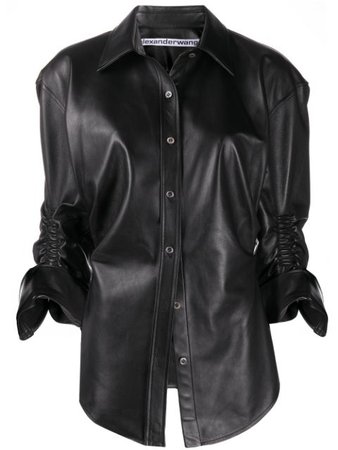 Alexander Wang Ruched Leather Shirt - Farfetch