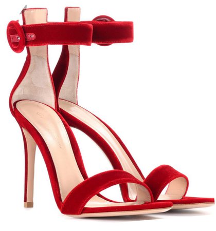 Gianvito Rossi portofino 105 velvet sandals in talasco red