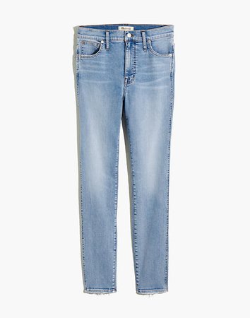 10" High-Rise Skinny Jeans in Wheeler Wash blue