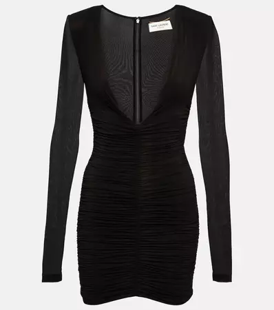 Jersey Minidress in Black - Saint Laurent | Mytheresa