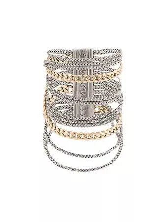 John Hardy Adwoa Aboah 18kt Yellow Gold and Silver Classic Chain Multi-Row Bracelet $6,200 - Buy AW18 Online - Fast Global Delivery, Price