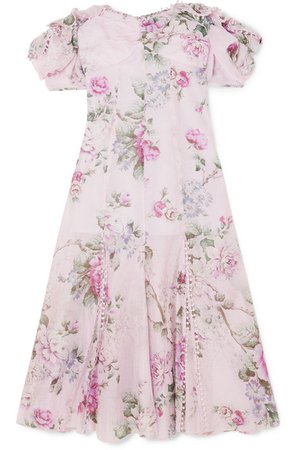 alice McCALL | Send Me A Postcard floral-print cotton and silk-blend midi dress | NET-A-PORTER.COM