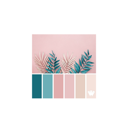 pink turquoise beige color palette