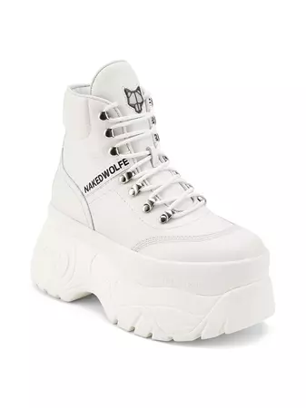 Shop Naked Wolfe Spike White Combat Boots | Saks Fifth Avenue