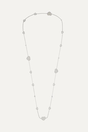 White gold Happy Hearts 18-karat white gold diamond necklace | Chopard | NET-A-PORTER