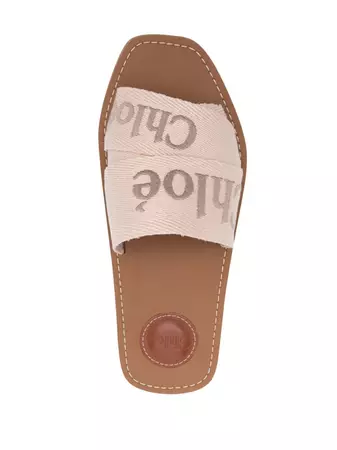Chloé logo-embroidered slip-on Sandals - Farfetch