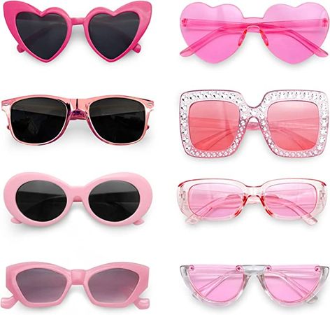 Amazon.com: Pink Sunglasses for Women, 8 Pack Pink Glasses Bulk Trendy Cute Costume Accessories Eyewear Set : Clothing, Shoes & Jewelry