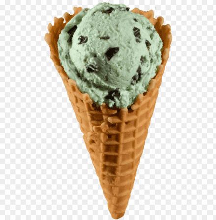 waffle cone ice cream - mint chocolate chip ice cream in a waffle cone PNG image with transparent background | TOPpng