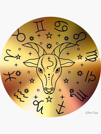 "Capricornus Zodiac Sign Sea-Goat Horoscope Symbol" Sticker for Sale by 27th-Tee | Redbubble