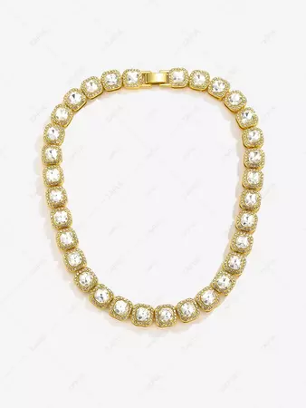 Square Crystal Choker Necklace In GOLDEN | ZAFUL 2024